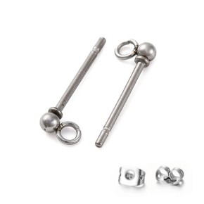 Ohrstecker, Kugel, 304 Edelstahl, 1 Paar