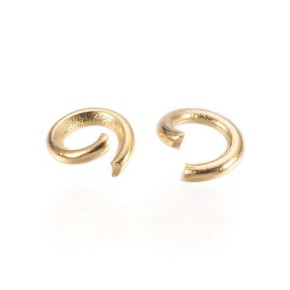 Biegering, Offen, 304 Edelstahl, 18K vergoldet, 3x0,6mm, 50 Stück
