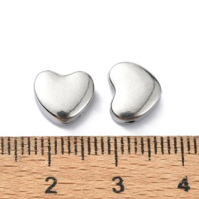 Perle, Herz, 304 Edelstahl, 1 Stück