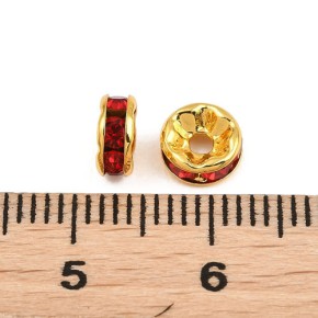 Strassrondell, 6mm, 316 Edelstahl, Goldfarben, Bunt, 5 Stück