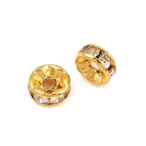 Strassrondell, 6mm, 316 Edelstahl, Goldfarben, 1 Stück