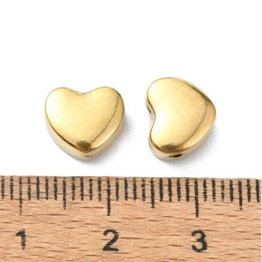 Perle, Herz, 304 Edelstahl, 18K vergoldet, 1 Stück