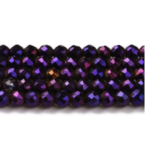 Glasschliffperlen, facettiert, Lila, 3x2,5mm, 1 Strang