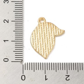 Zitronenanhänger, Emaille/Alloy, Goldfarben, 21mm, 1 Stück