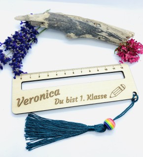 Lesezeichen, Lesehilfe, Lineal, Individualisierbar, Stift, 1 Stück