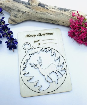Karte, Weihnachten, Hirsch im Wald, 1 Stück
