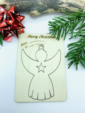 Karte, Weihnachten, Engel mit Stern, 1 Stück