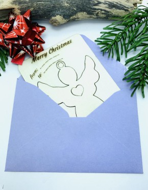 Karte, Weihnachten, Engel mit Herz, 1 Stück