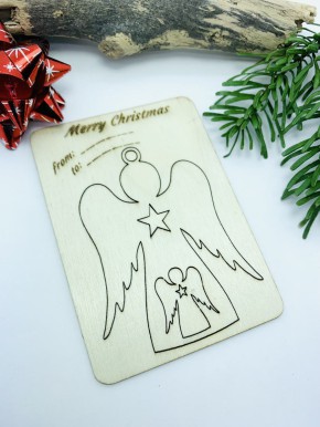 Karte, Weihnachten, Engel in Engel, 1 Stück
