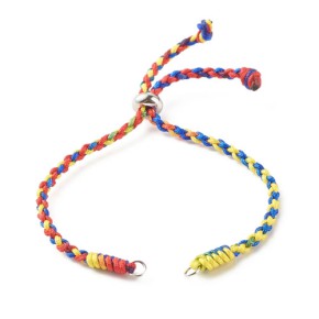 Nylonarmband, Geflochten, 201 Edelstahl, Bunt, 2 Stück