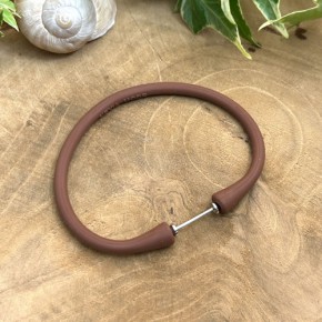 Silikonarmband, Wechselarmband, 201 Edelstahl, Braun, 1 Stück