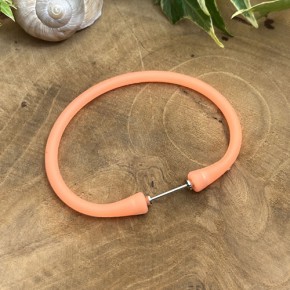 Silikonarmband, Wechselarmband, 201 Edelstahl, Orange, 1 Stück