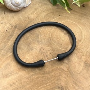 Silikonarmband, Wechselarmband, 201 Edelstahl, Schwarz, 1 Stück