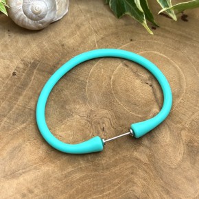 Silikonarmband, Wechselarmband, 201 Edelstahl, Türkis, 1 Stück