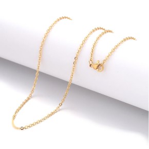 Collier, Ankerkette, 304 Edelstahl, 18K verg., 76cm, 1 Stück