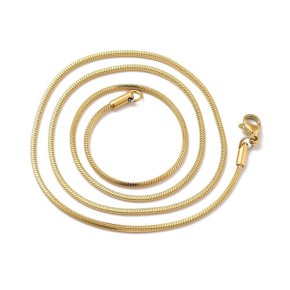 Collier, Schlangenkette, 304 Edelstahl, 18K verg., 60,6cm, 1 Stück