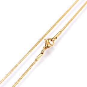 Collier, Schlangenkette, 304 Edelstahl, 18K verg., 45cm, 1 Stück