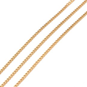 Panzerkette, Gedreht, Gelötet, 2,5x2x0,5mm, 304 Edelstahl, 18K vergoldet. 1 Meter