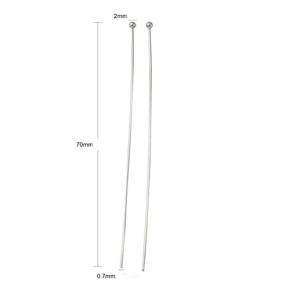 Kugelstift, 304 Edelstahl, 70x0,7mm, 30 Stück