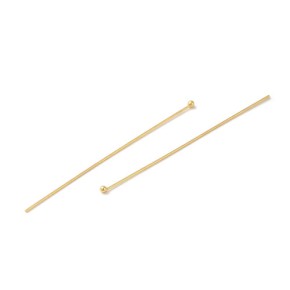 Kugelstift, 304 Edelstahl, 18K vergoldet, 70x0,7mm, 20 Stück