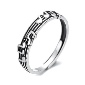 Ring, Noten, 925 Sterling Silber, 1 Stück