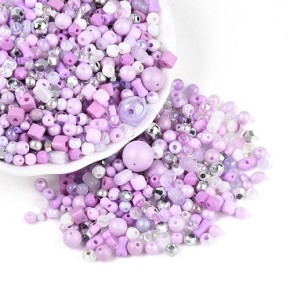 SeedBeads, Perlen-Mix, Lilatöne, 1 Packung