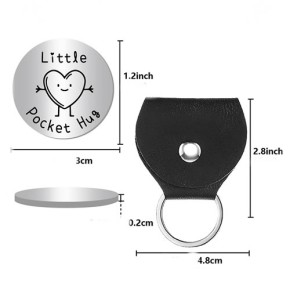 Schlüsselanhänger, Glücksmünze, Pocket Hug, Herz, 1 Stück