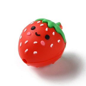Silikonperle, Erdbeer, 3D, 1 Stück
