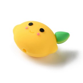 Silikonperle, Zitrone, 3D, 1 Stück