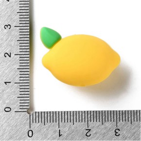 Silikonperle, Zitrone, 3D, 1 Stück