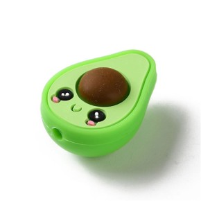 Silikonperle, Avocado, 3D, 1 Stück