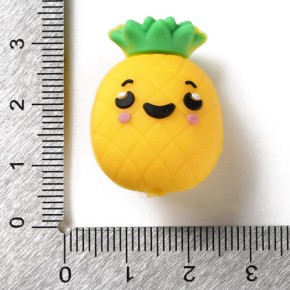 Silikonperle, Ananas, 3D, 1 Stück