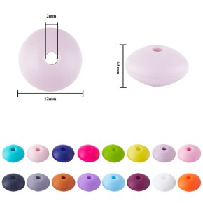 Silikonperle, Linsen, Farbmix, 32 Stück