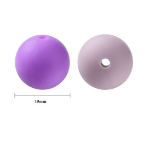 Silikonperle, Rund, Lila Mix, 12 Stück