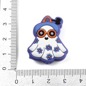 Silikonperle, Geist, 3D, 1 Stück