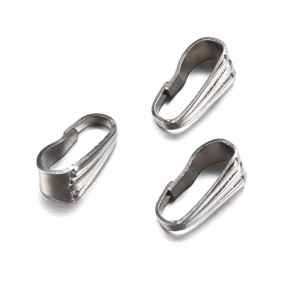 Anhängerschlaufe, Verziert, 304 Edelstahl, 8,5mm, 10 Stück