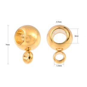 Kettenslide, Rondell, 9mm, 304 Edelstahl, 1 Stück