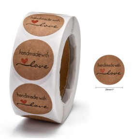 Stickerrolle, handmade with love, 1 Rolle