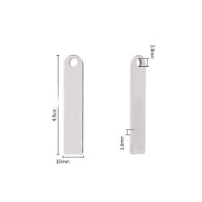 Blanko Tag, Schlüsselanhänger, 49mm, 201 Edelstahl, 1 Stück