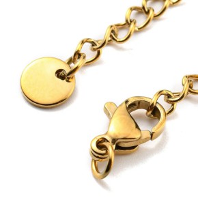 Karabiner mit Verlängerung, 304 Edelstahl, 18K vergoldet 1 Stück